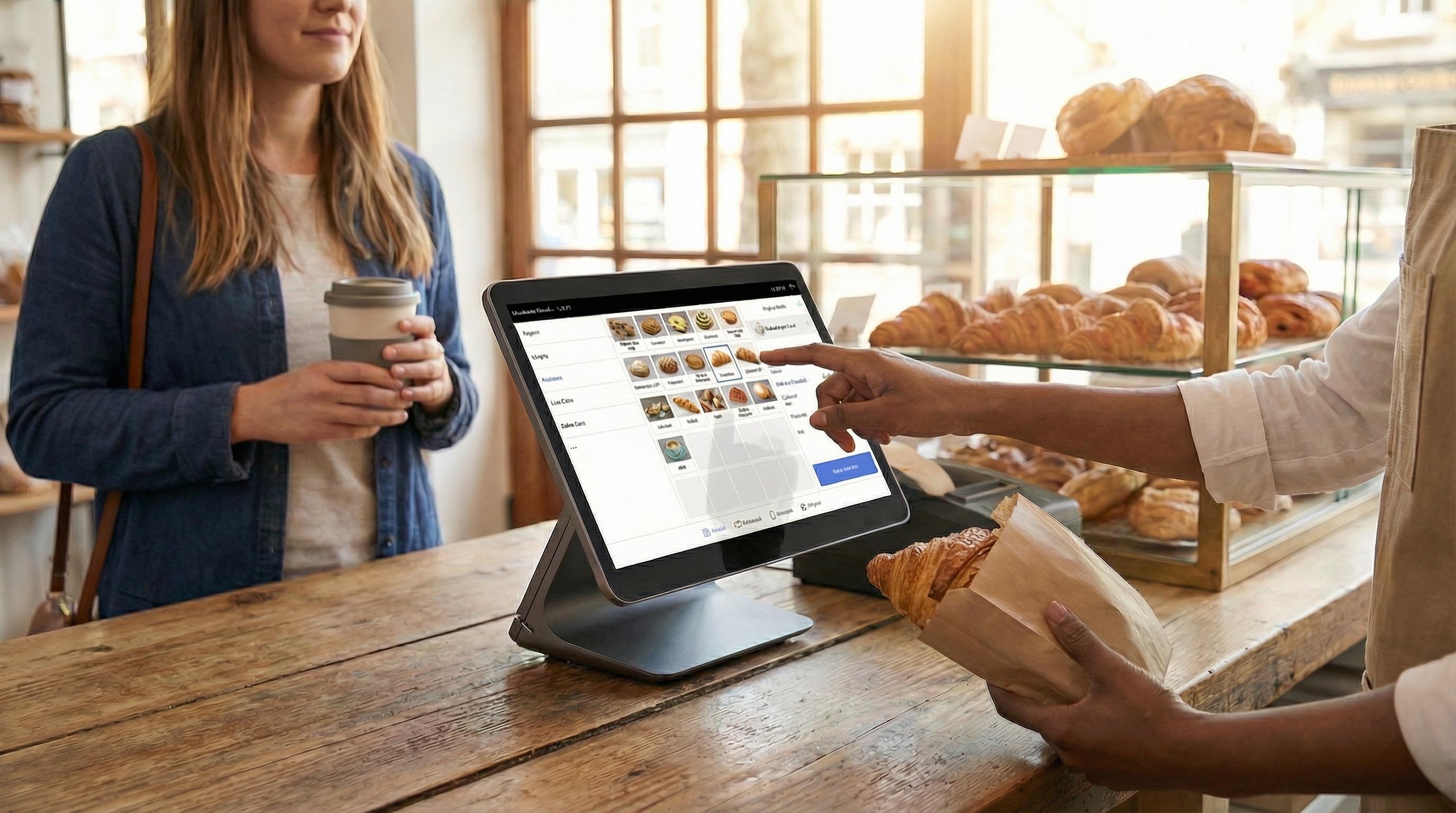 Point of sale system at bakery counter